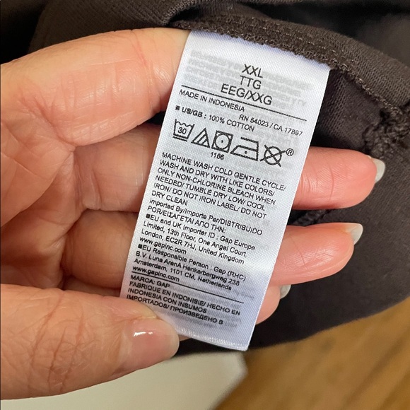 GAP Women’s XXL 100% Cotton Oversized Arm Crop Dark Brown Long Sleeve Top - Picture 4 of 11